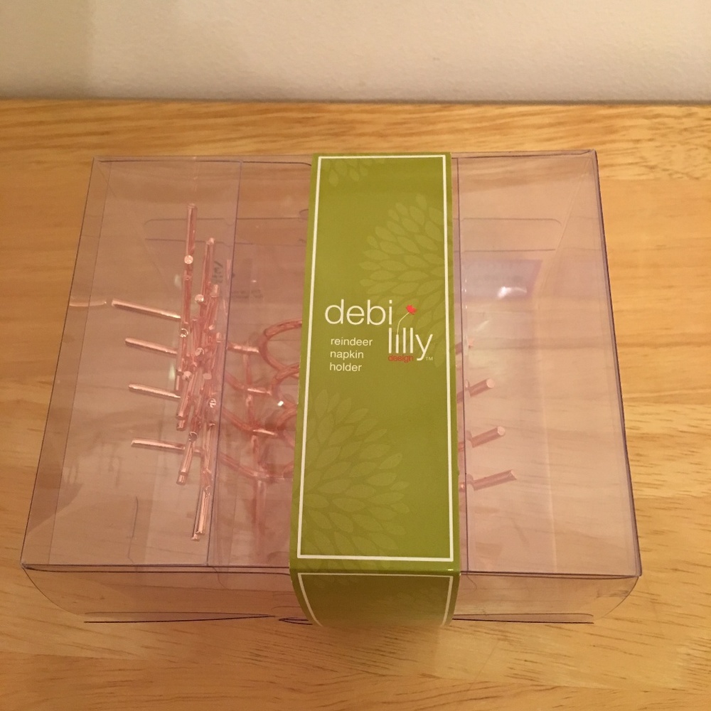 Set of 4 Debi Lilly Reindeer Napkin Holders ~ NEW